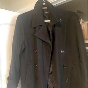 Black wool pea coat